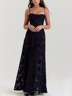 House of CB Seren Black Maxi Dress